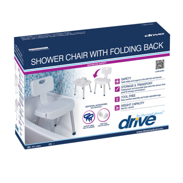 Shower Chair with Folding Back - Image 3