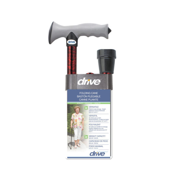 Aluminum Folding Canes with Gel Grip, Height Adjustable - Image 2