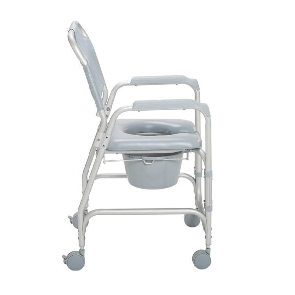 Aluminum Shower Chair and Commode with Casters - Image 2