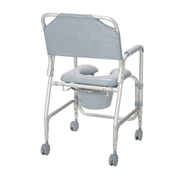Aluminum Shower Chair and Commode with Casters - Image 3