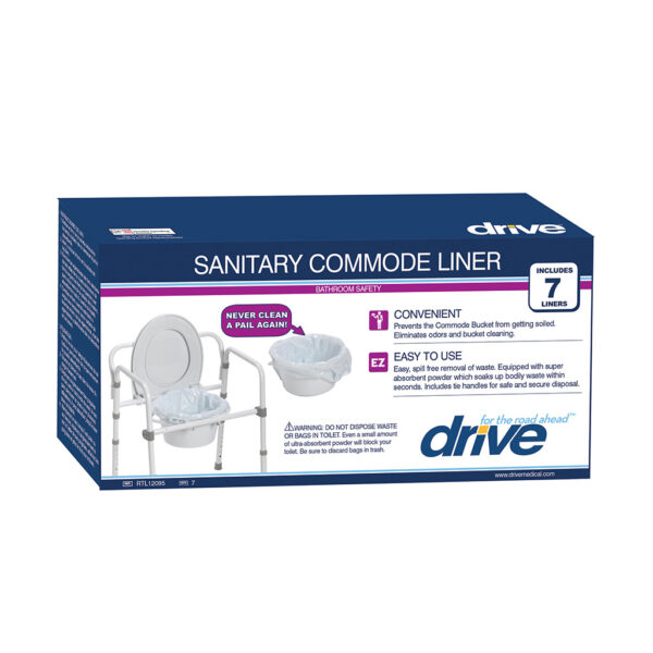 Folding Steel Commode Combo with Absorbent Commode Liners - Image 9