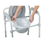 Folding Steel Commode Combo with Absorbent Commode Liners - Image 8