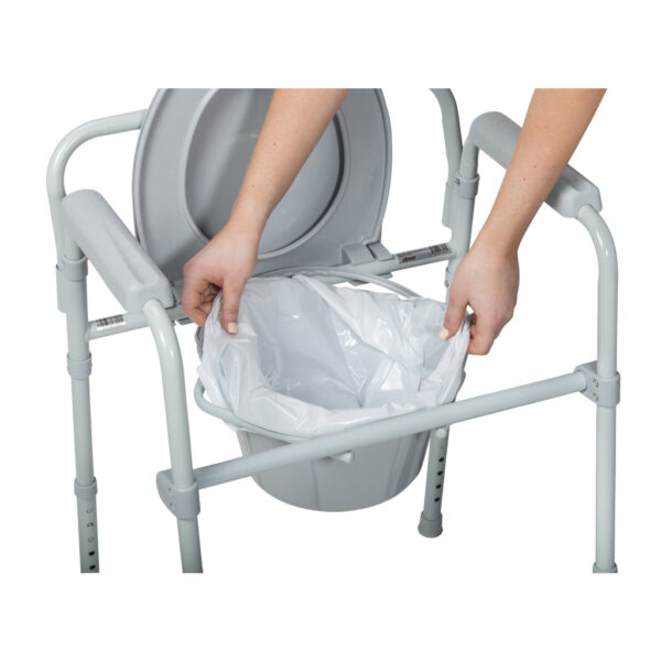Folding Steel Commode Combo with Absorbent Commode Liners - Image 8