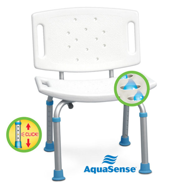 AquaSense Adjustable Bath Seat with Backrest - Image 2