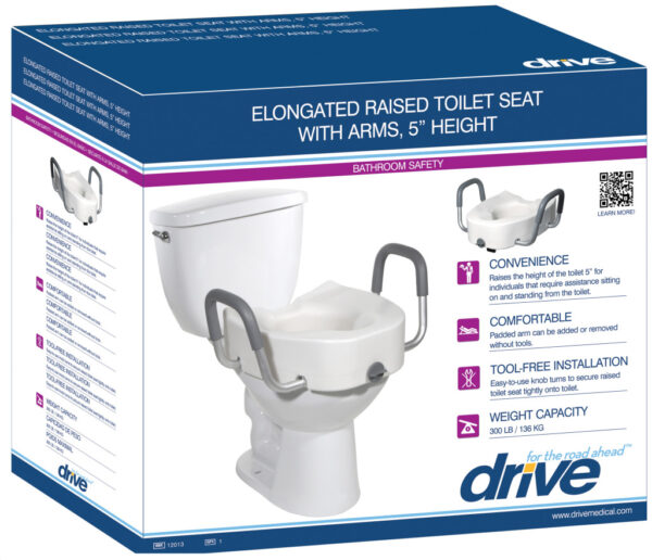 Premium Plastic, Raised, Elongated Toilet Seat with Lock - Image 2