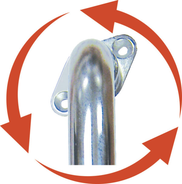 Chrome Knurled Grab Bar with Rotating Flange - Image 3