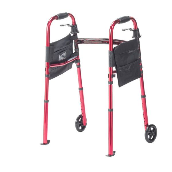 Deluxe Folding Travel Walker with 5" Wheels - Image 3